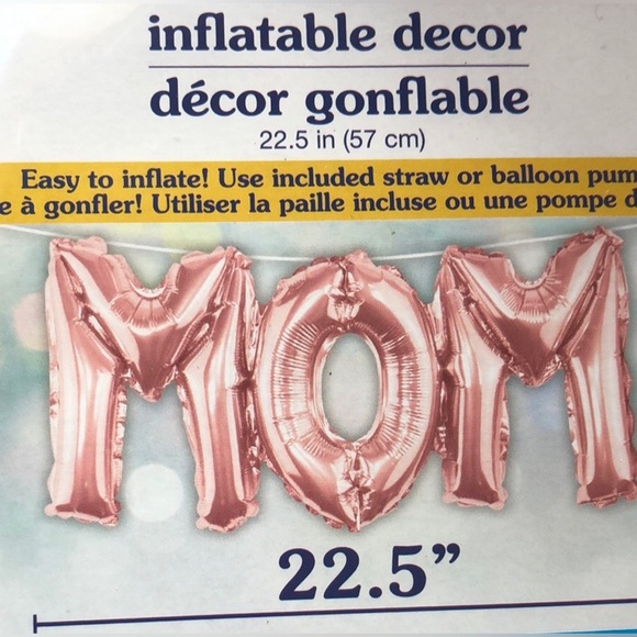 MOM Inflatable Balloon Banner Mother’s Day Celebration Decor |Easy 2 Inflate NWT - Picture 2 of 4